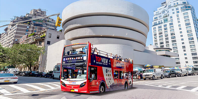 a TopView Double Decker Hop-on Hop-off Bus at Times Square